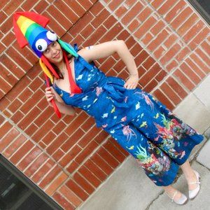 Aquarium Printed Wide-Leg Jumpsuit